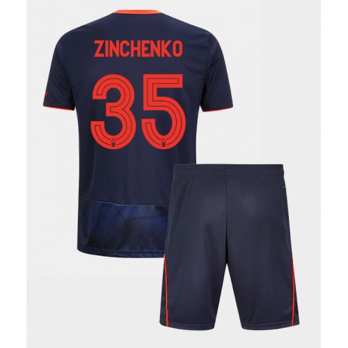 Dres Nottingham Forest Oleksandr Zinchenko #35 Tretina pre deti 2025-26 Krátky Rukáv (+ trenírky)